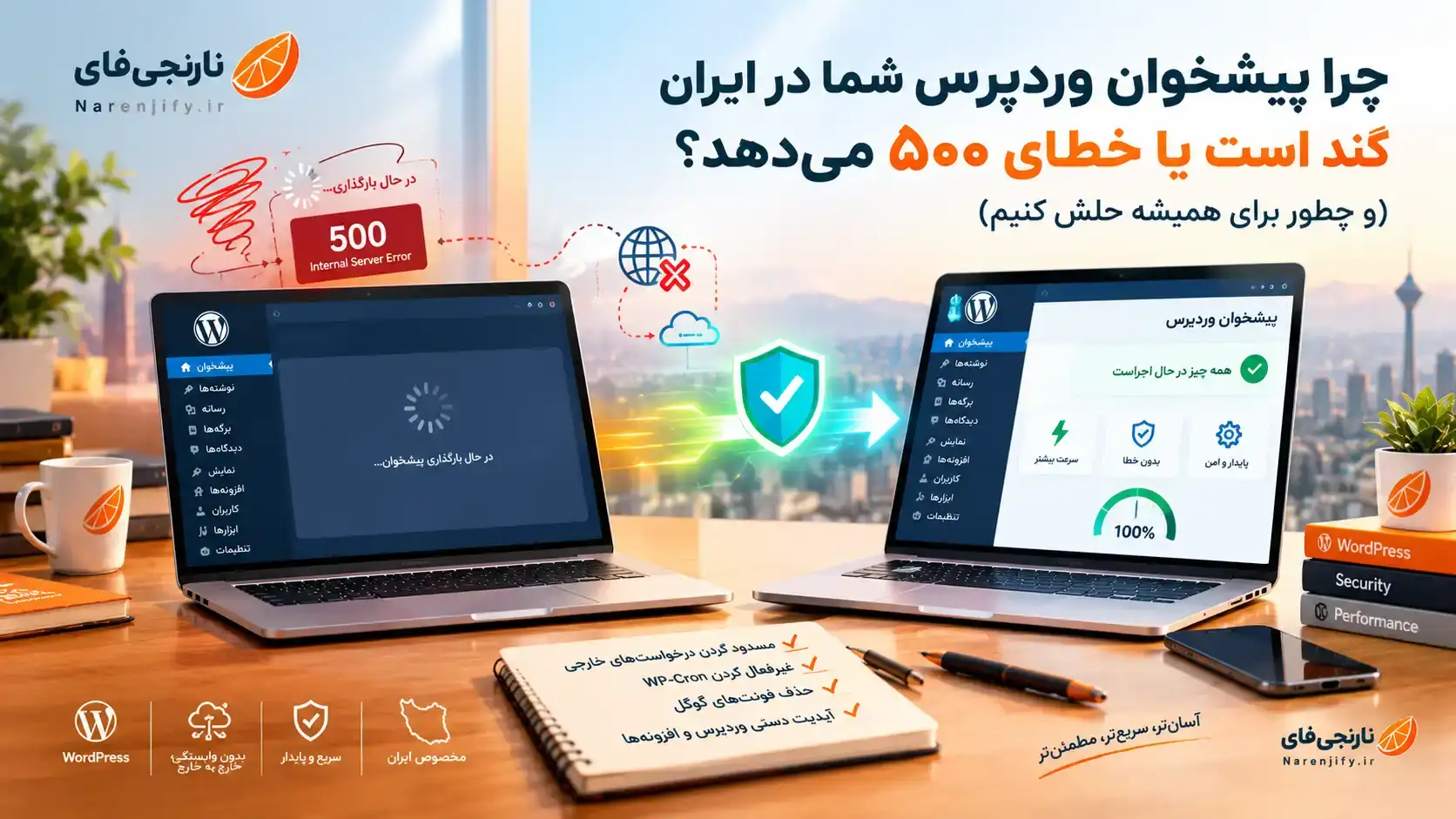 چرا پیشخوان وردپرس شما در ایران کند است یا خطای ۵۰۰ می‌دهد؟ (و چطور برای همیشه حلش کنیم)